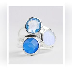 ❤️ GLOWING TRIO STERLING SILVER RING